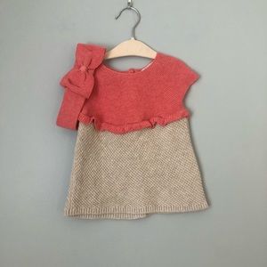 Sweater Dress and matching headband 0-3